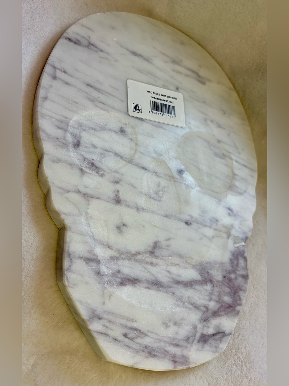 Way To Celebrate Skull Marble Serve Board - White and Gray - Picture 2 of 7